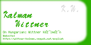 kalman wittner business card